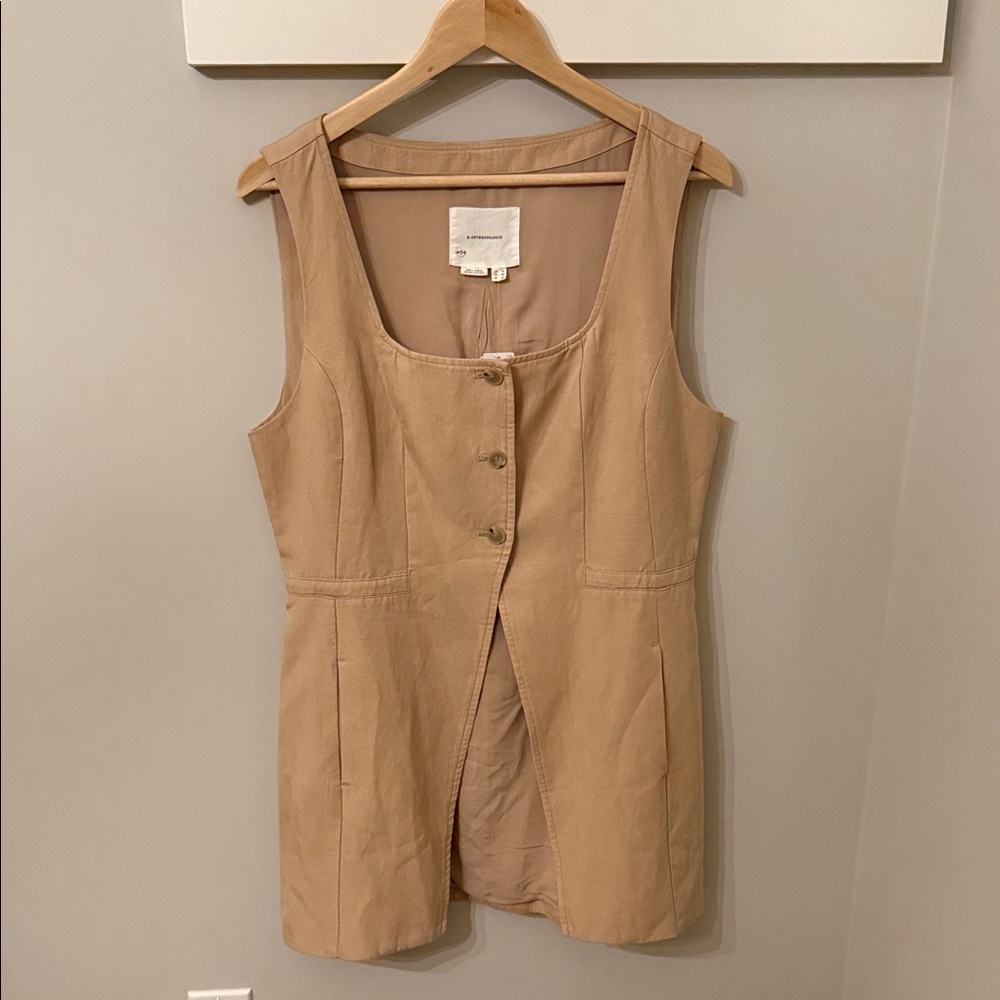 Anthropologie Beige Button-Front Vest